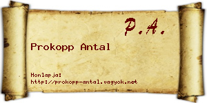 Prokopp Antal névjegykártya